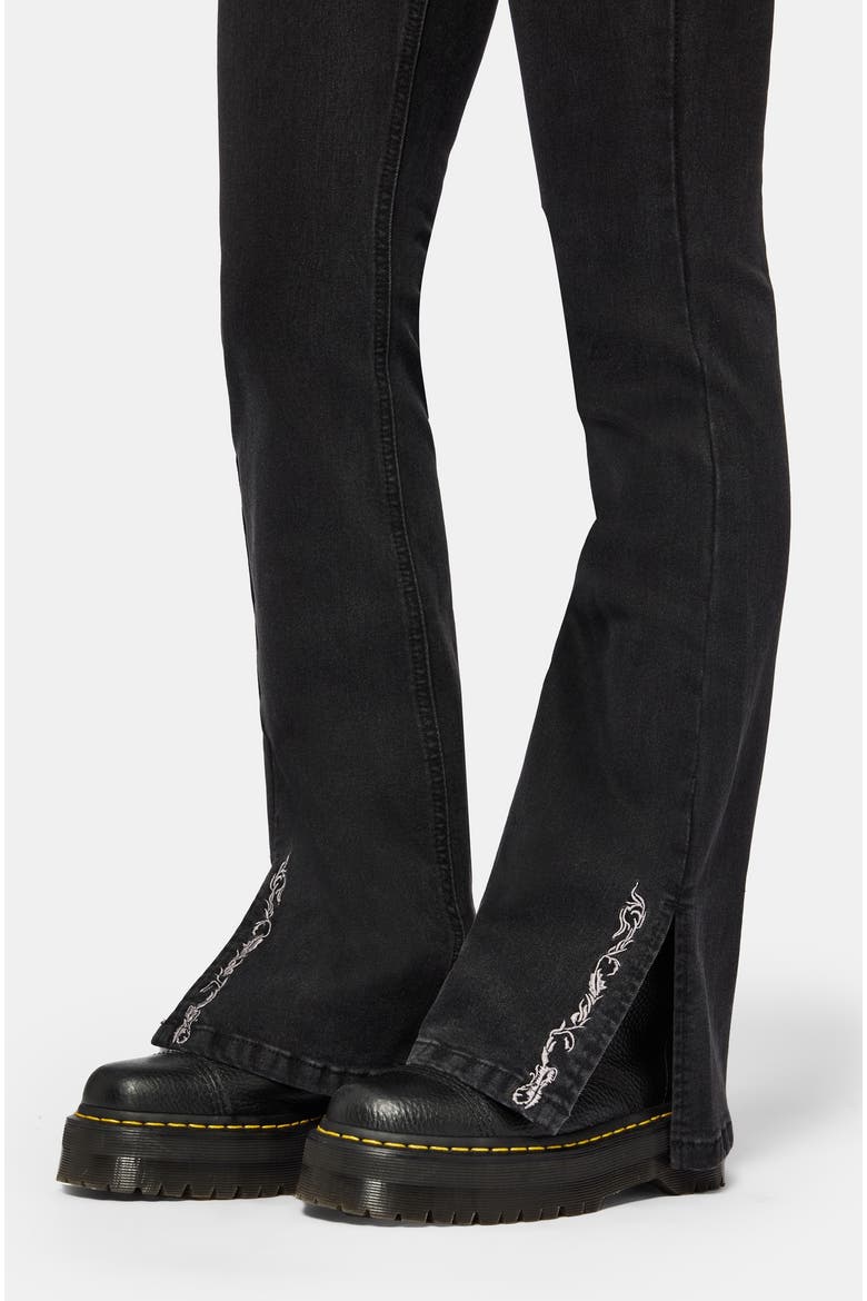 Reina Celestial Denim Kick Flare Jean, Alternate, color, Black