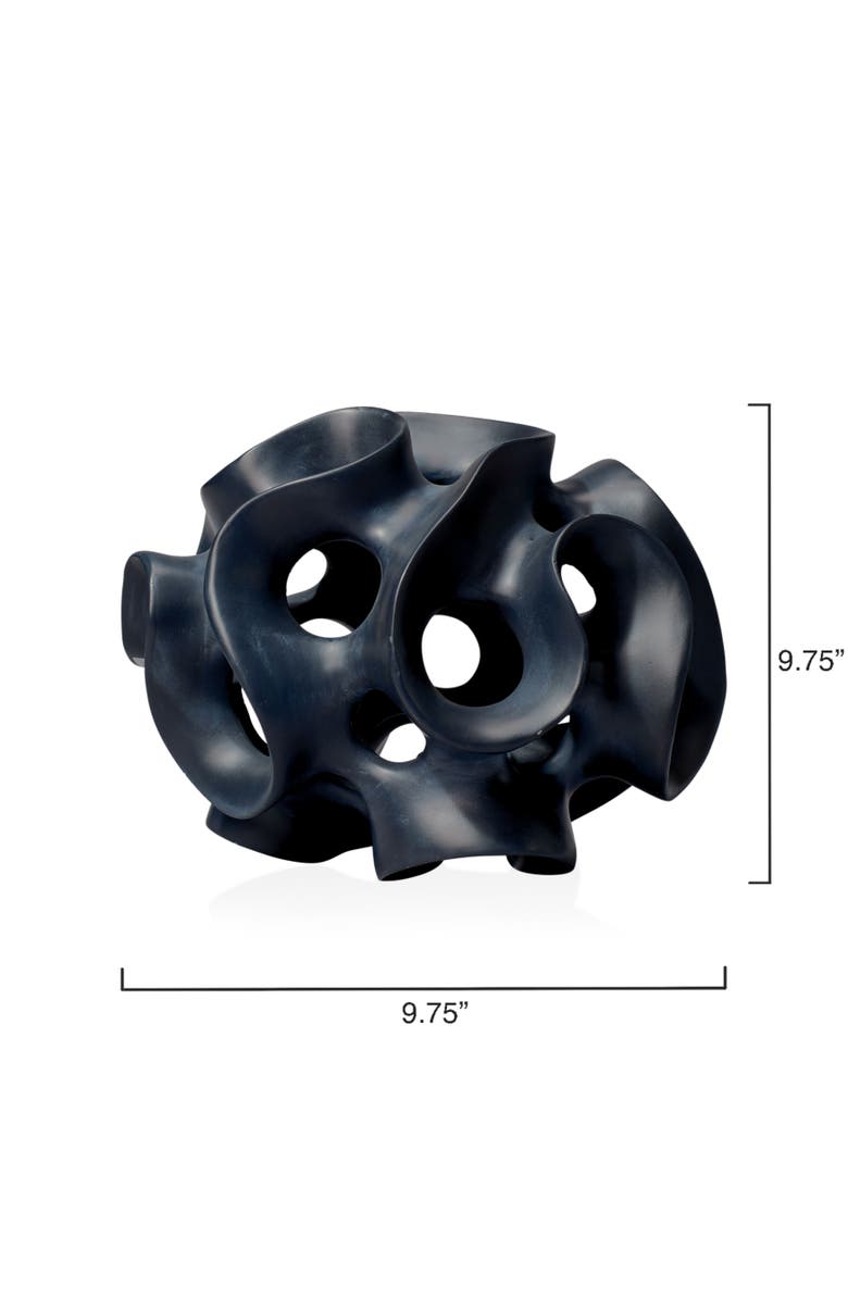 JAMIE YOUNG Ribbon Resin Decorative Sphere, Black, Alternate, color, Black