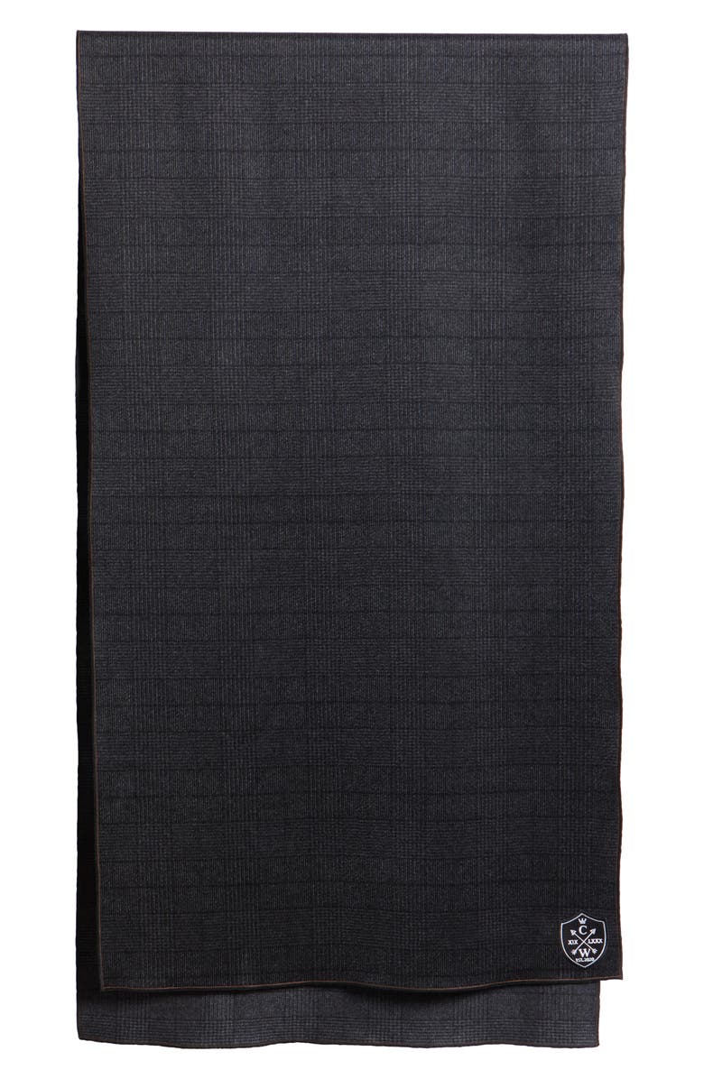 CLIFTON WILSON Glen Plaid Wool Scarf, Alternate, color, Gray