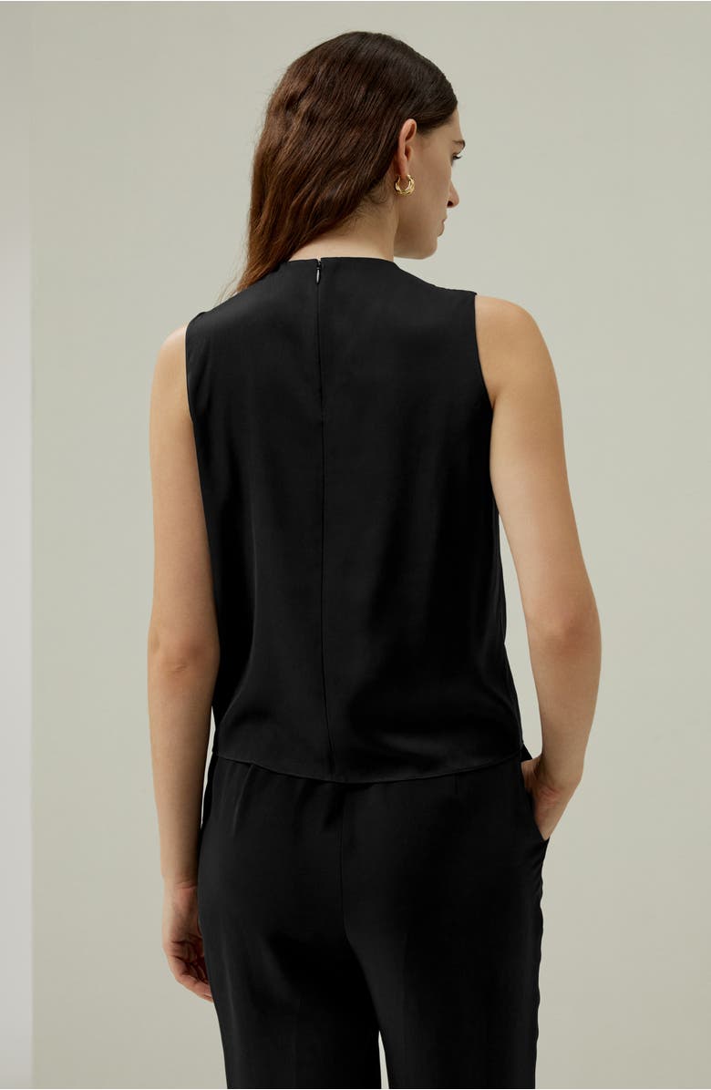 Lilysilk Women's Sleeveless Minimalist Silk Top, Alternate, color, Black