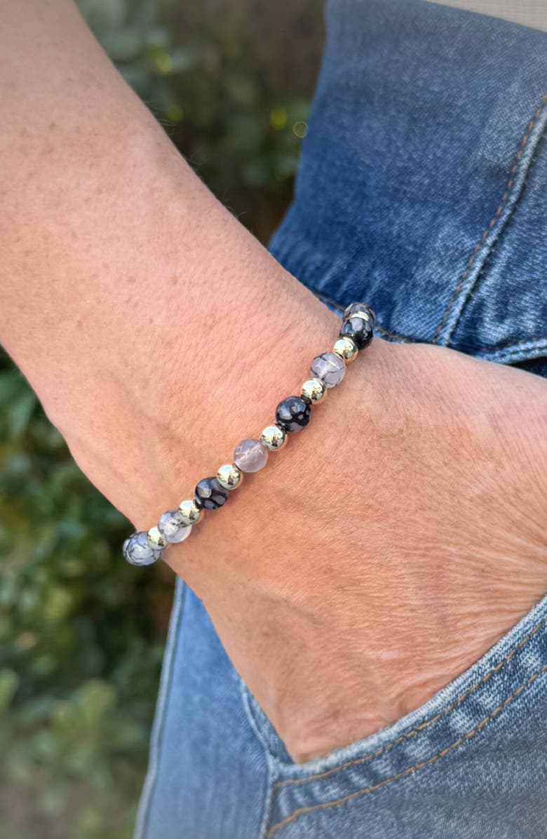 Emma Rae Luxe Gemstone Aura Bracelet, Alternate, color, Grey