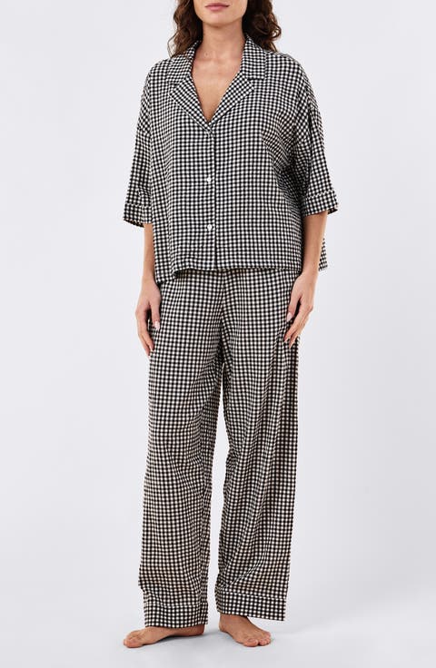 Seersucker Gingham Pajamas