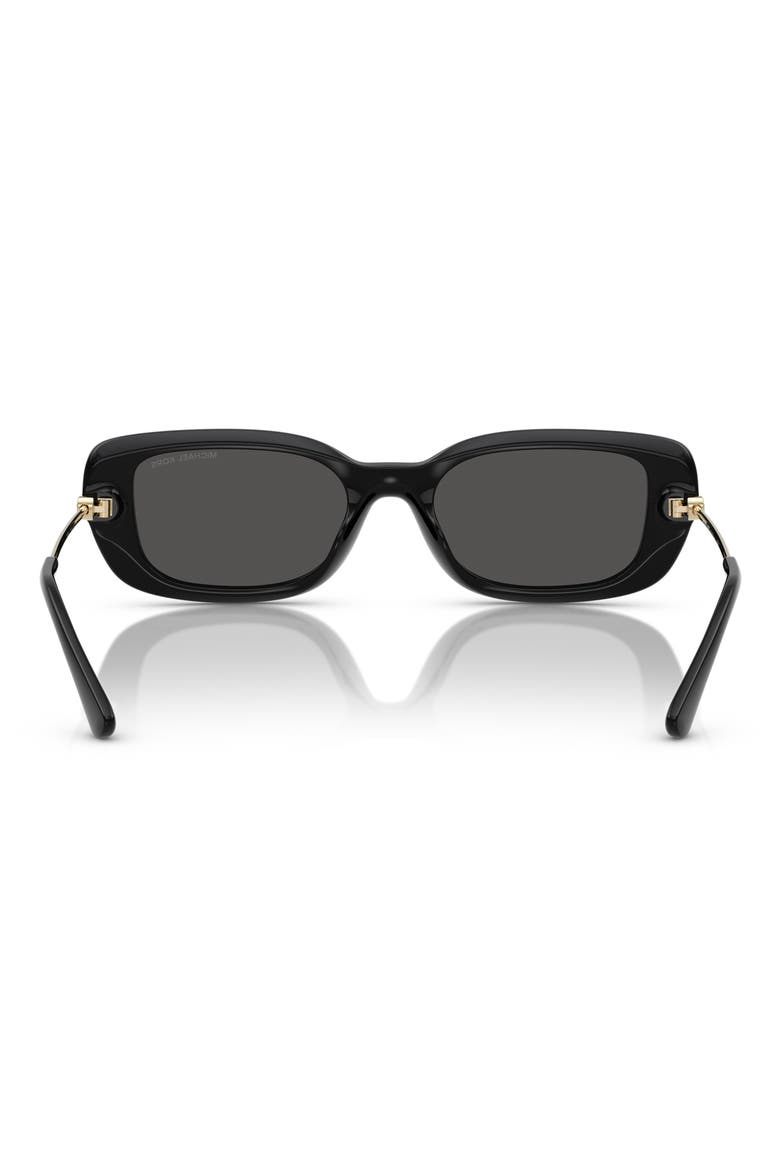 57mm Rectangular Sunglasses, Alternate, color, BLACK