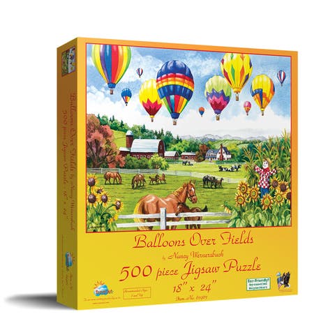 Balloons Over Fields 500 piece Jigsaw Puzzle for Adults