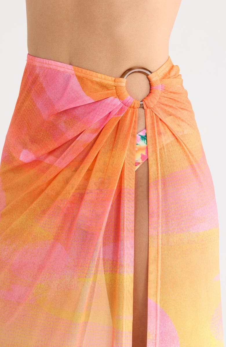 Kulani Kinis Sheer Mesh Cover-Up Maxi Skirt, Alternate, color, Bahama Breeze