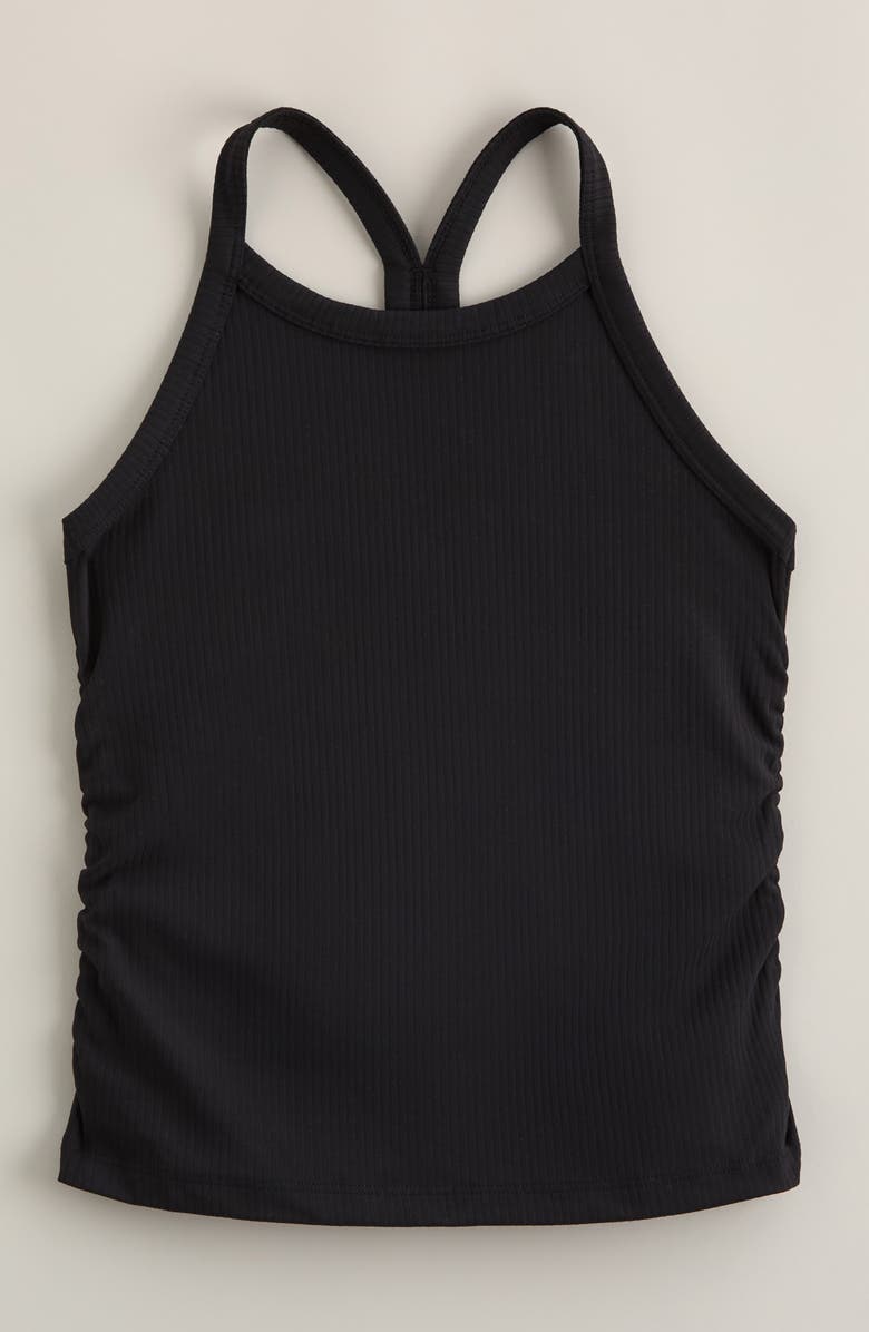 Zella Girl Kids' Meet Your Match Rib Racerback Tank Top, Main, color, Black