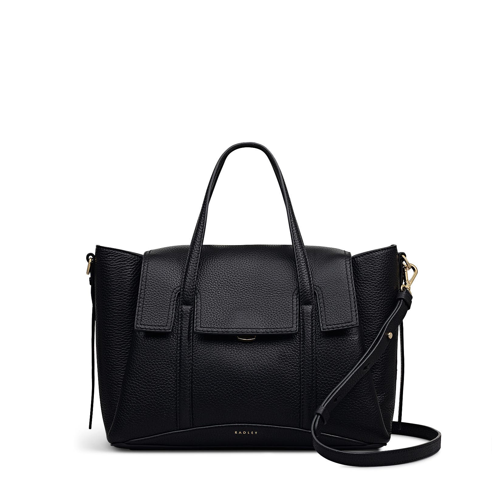Radley The Chancery Medium Flapover Satchel Bag, Main, color, Black