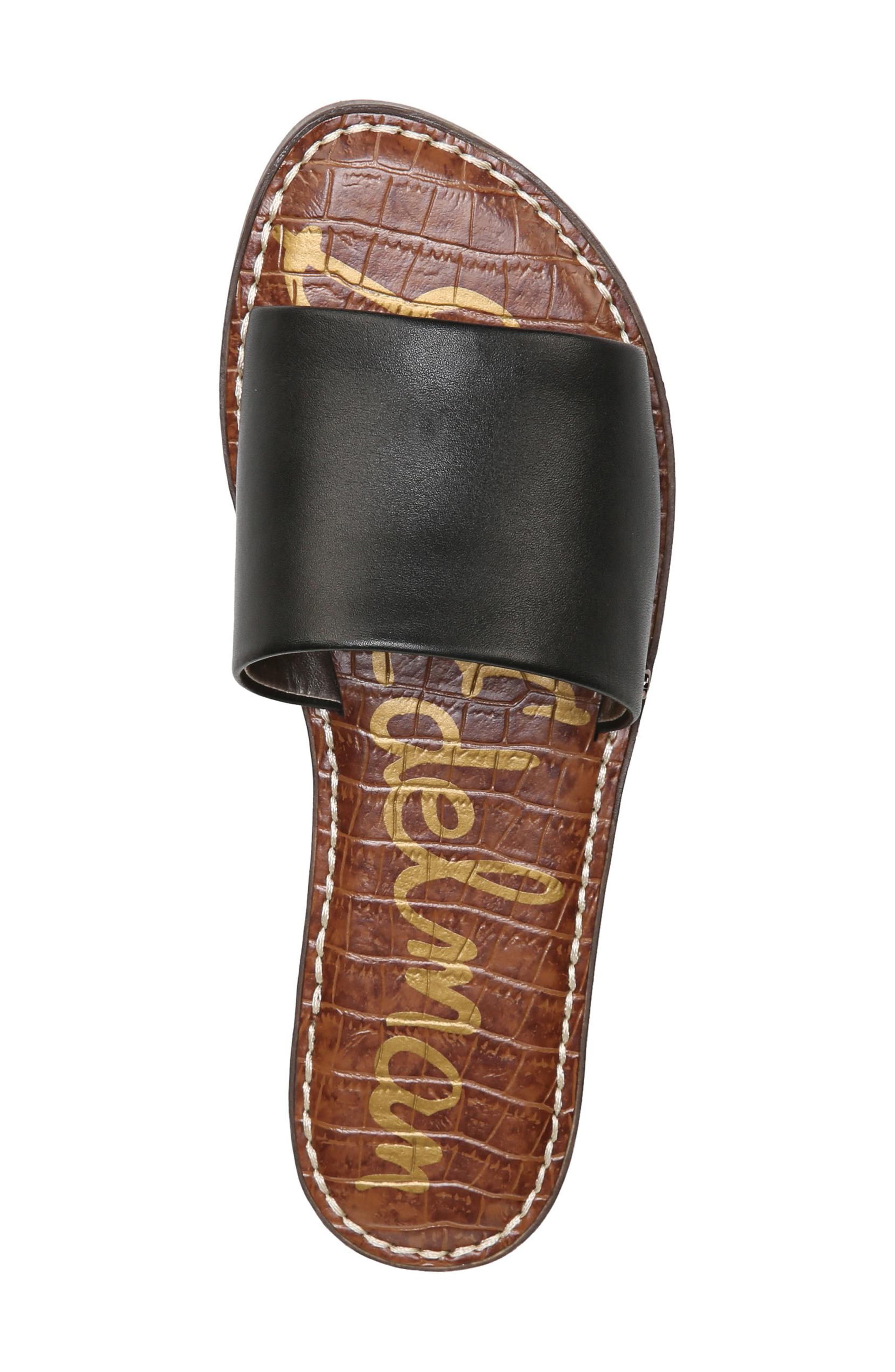 Gio Slide Sandal, Alternate, color, BLACK LEATHER