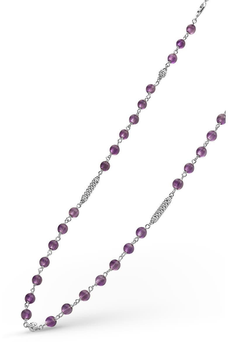Caviar Icon Amethyst Bead Necklace, Alternate, color, AMATHYST