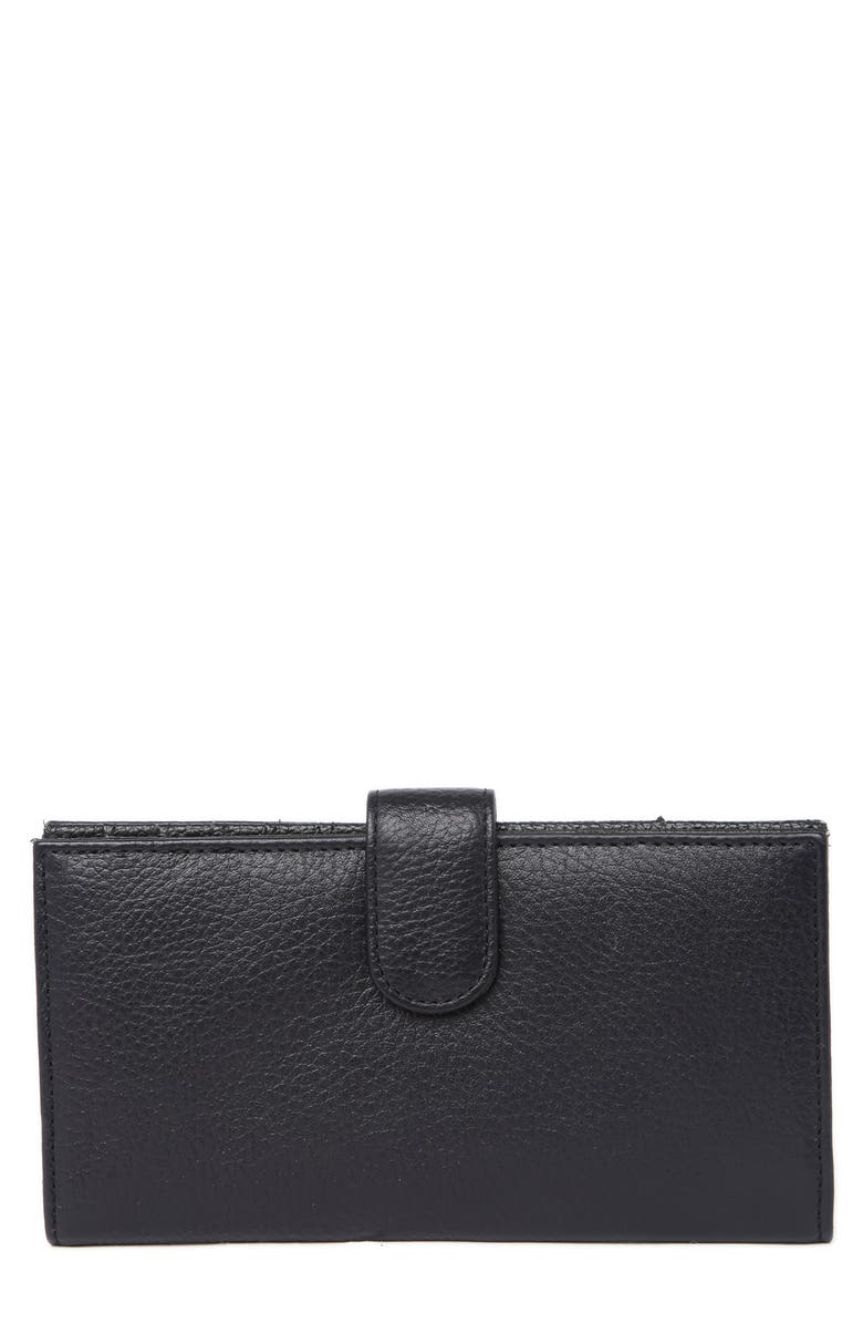 MUNDI SMALL LEATHER GOODS MUNDI Slim Leather Clutch Continental Wallet, Main, color, 08N-Black