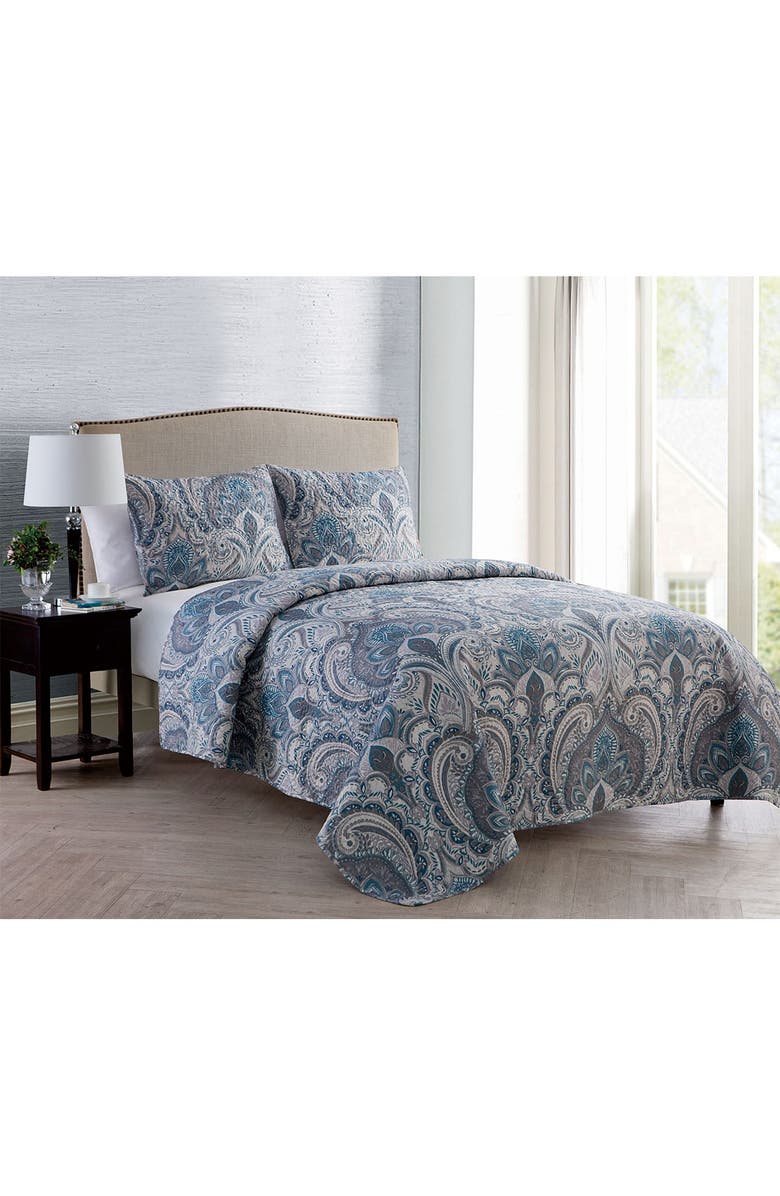 VCNY HOME Lawrence Damask Quilt Set - King, Alternate, color, 