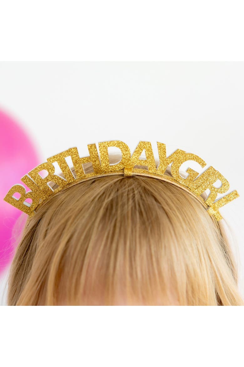 Gold Birthday Girl Headband, Alternate, color, Gold