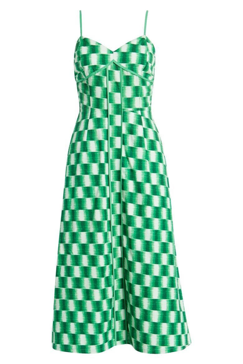 Cape Town Check Print Midi Dress, Alternate, color, GREEN CHECKER