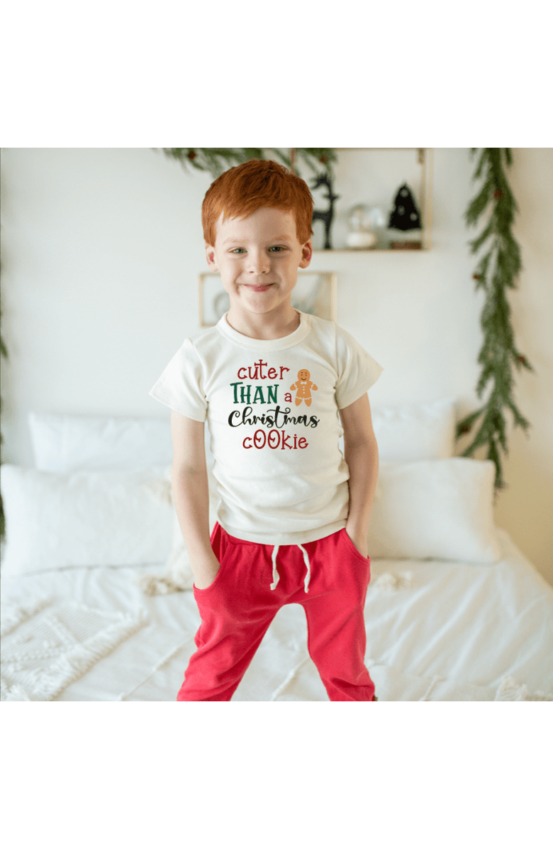 Finn + Emma Organic Graphic Tee | Christmas Cookie, Alternate, color, Off White