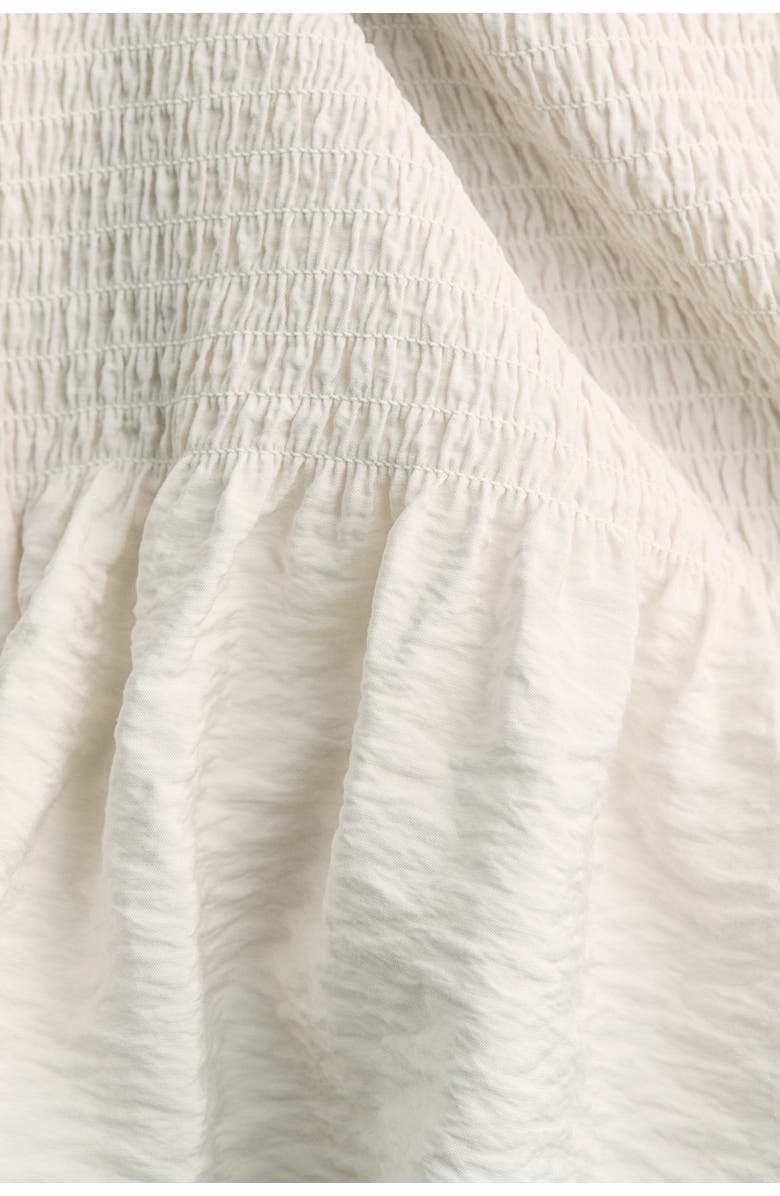 H&M Flounced crêpe dress, Alternate, color, Light Beige