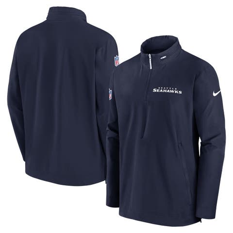 Men's Nike College Navy Seattle Seahawks Coach Half-Zip Jacket