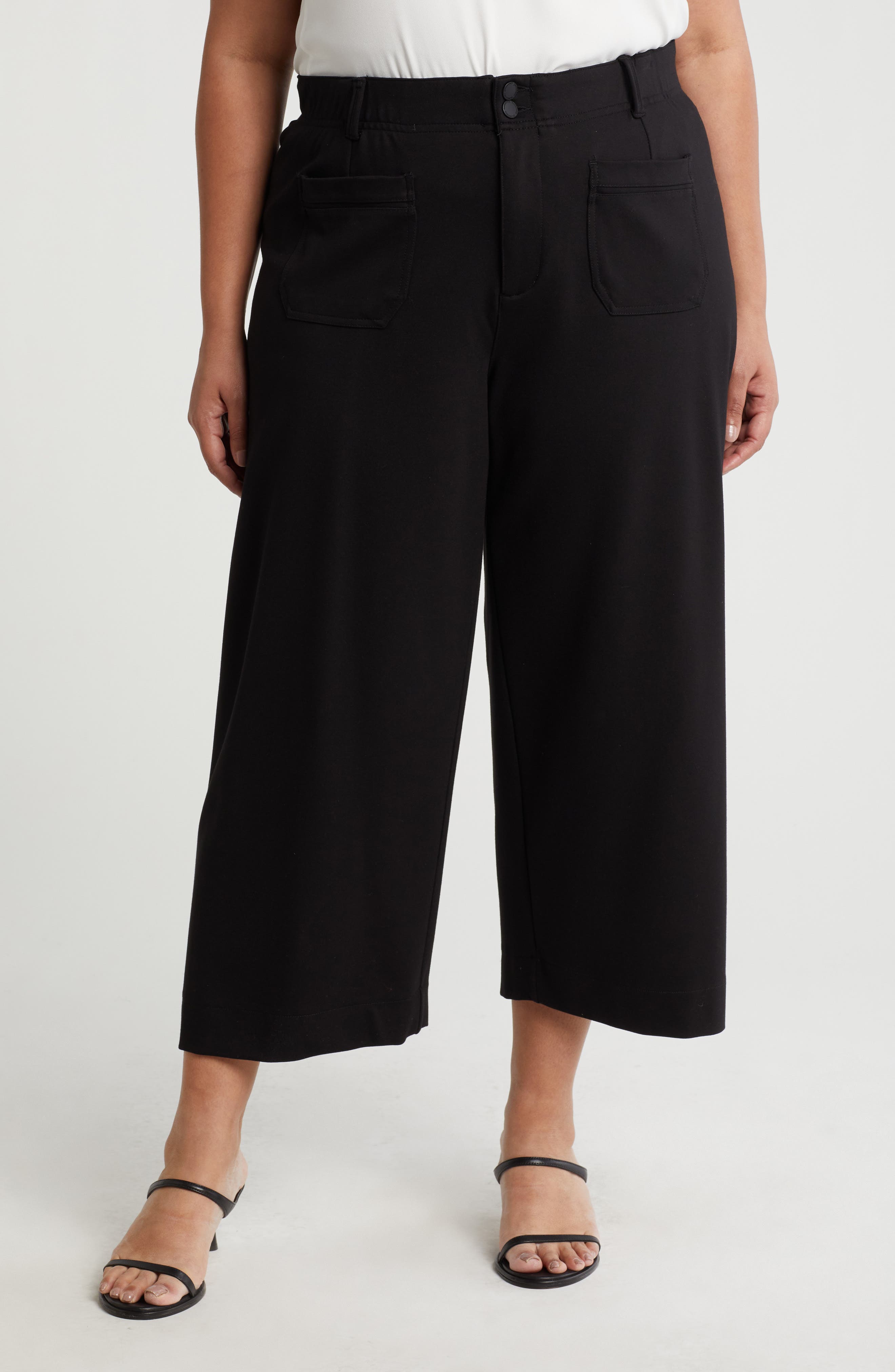 Democracy Patch Pocket Crop Wide Leg Pants