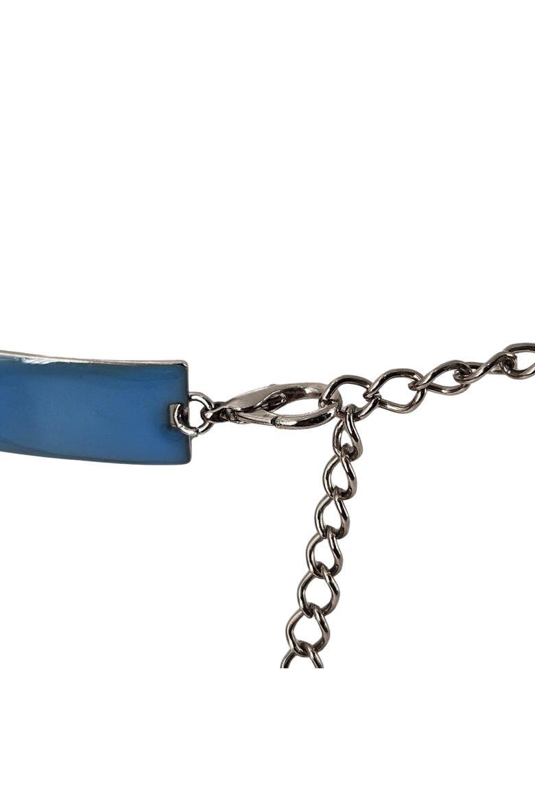 Vintage 1960s70s Blue Enamel Chain Belt, Alternate, color, Gold