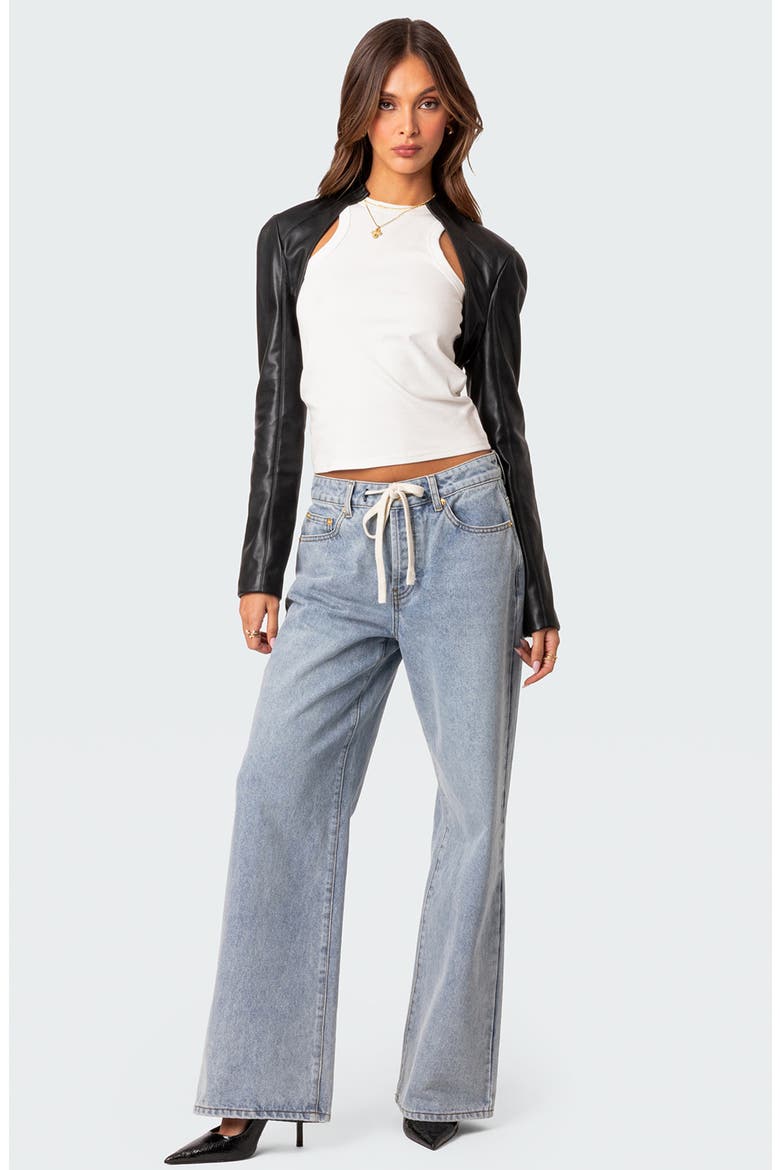 Wynn Low Rise Wide Leg Drawstring Jeans, Alternate, color, LIGHT-BLUE