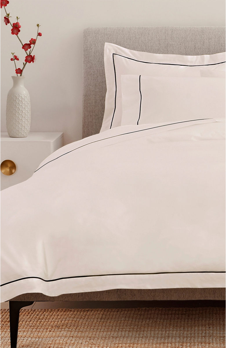 Ela Lane USA Heirloom Organic Percale Duvet Cover, Alternate, color, White - King
