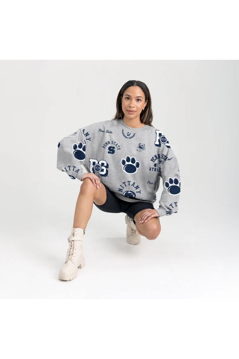 Women's Gameday Couture Gray Penn State Nittany Lions Always on Repeat Fleece Sweatshirt, Alternate, color, Gray