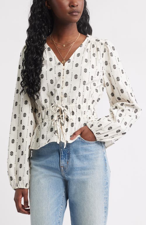 Treasure & Bond Tied Peplum Top In White