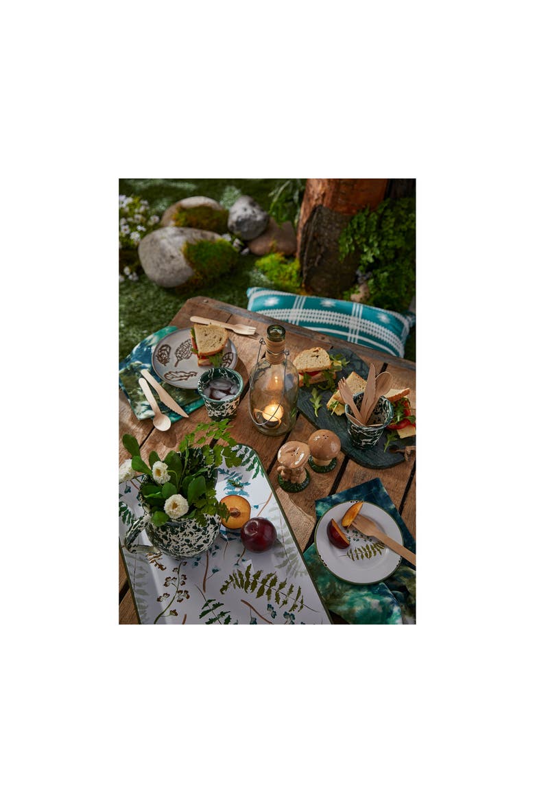 Tree Line Multicolor Rectangular Serving Platter Ceramic, Alternate, color, White
