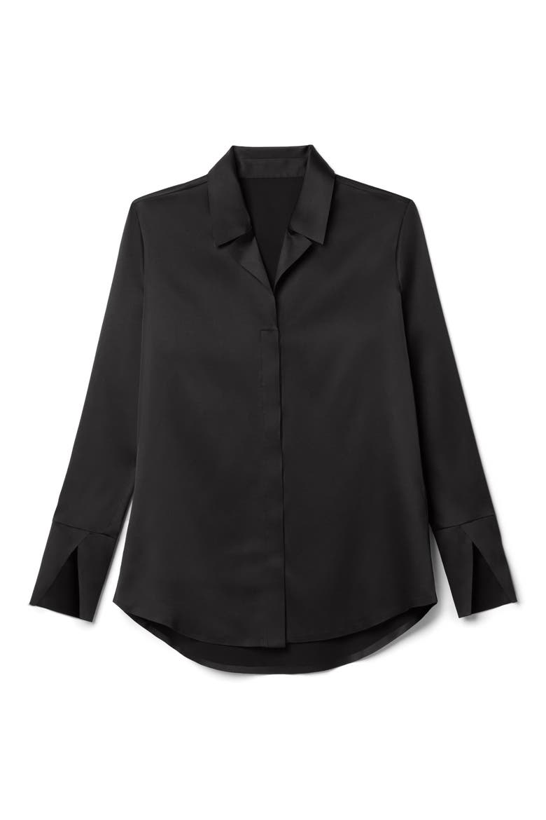 Notch Collar Party Blouse, Alternate, color, BLACK