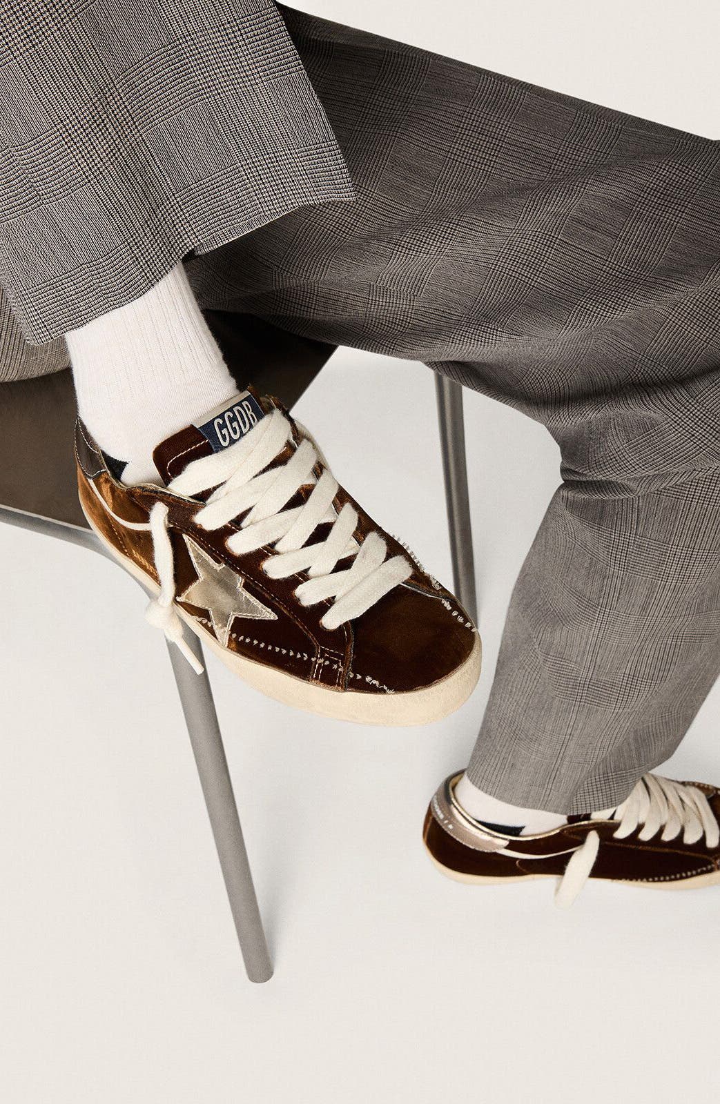 Golden Goose Super-Star Low Top Sneaker, Alternate, color, Cognac/ Platinum/ Gun Metal