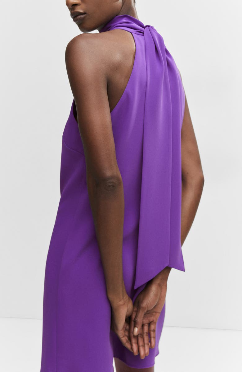 MANGO Tie Back Keyhole Cutout Minidress, Alternate, color, 