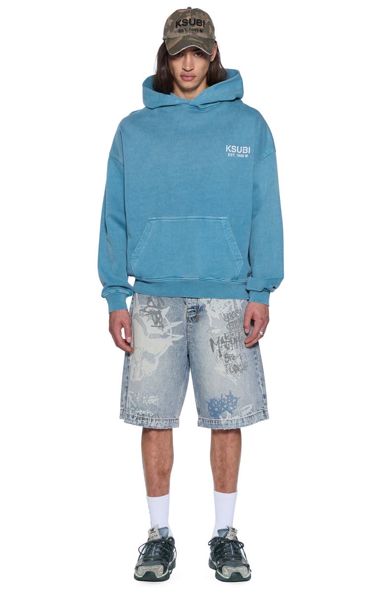 Ksubi State Ekcess Cotton Hoodie, Alternate, color, Blue