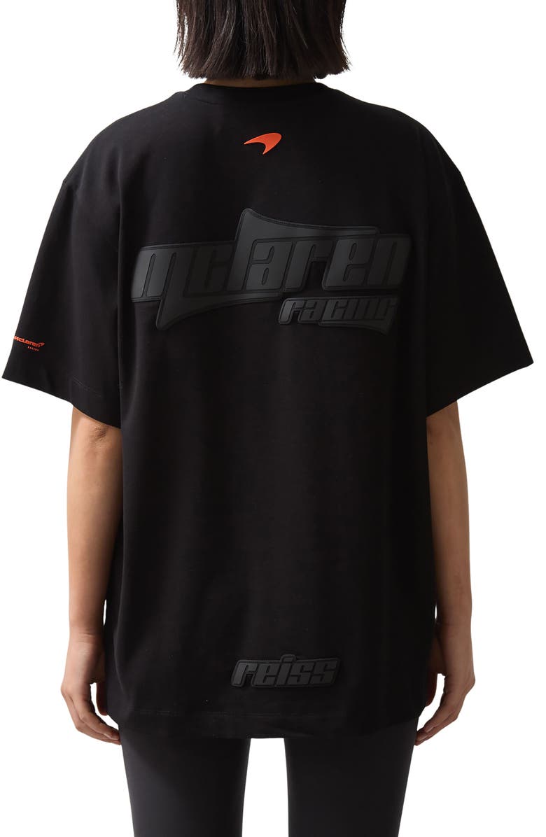 Reiss x McLaren Nakata Logo Embellished T-Shirt, Alternate, color, Black