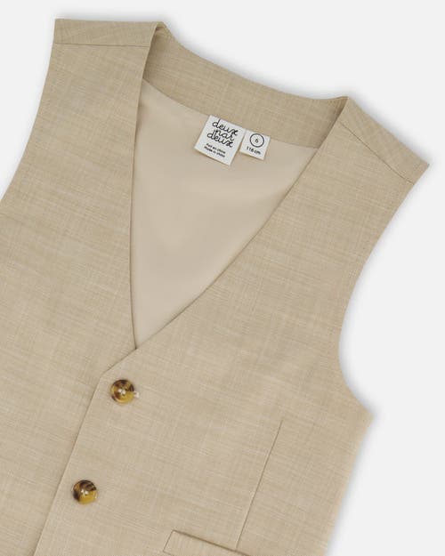 Deux Par Deux Little Boy's Sleeveless Vest Light Taupe In Light Taupe