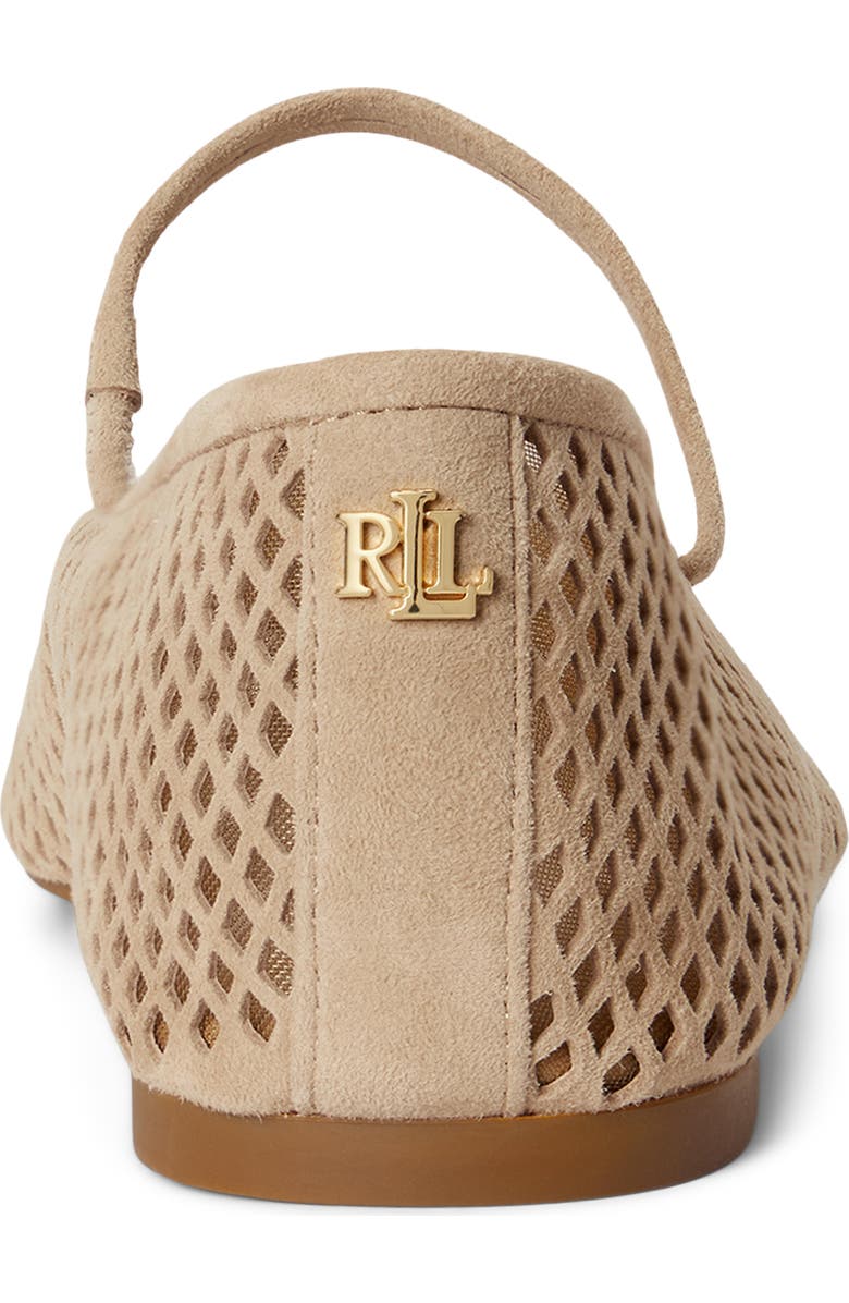Ralph Lauren Jayna Perforated Mary Jane Flat, Alternate, color, Tan