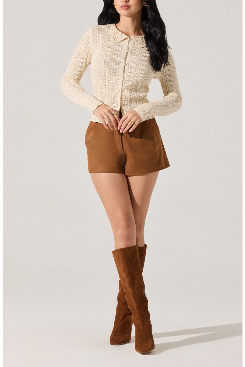 Ottilie Pointelle Stitch Cotton Cardigan, Alternate, color, CREAM