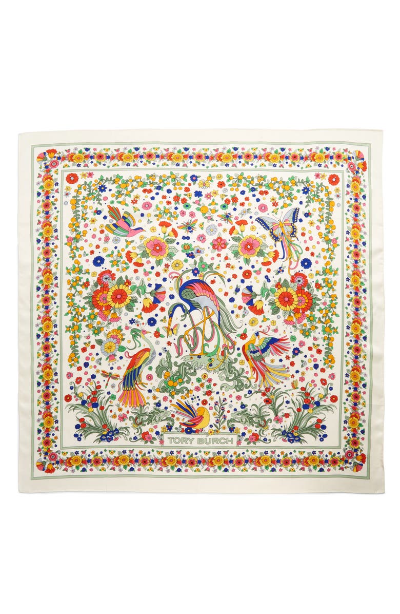 Tory Burch Promised Land Silk Square Scarf, Alternate, color, 