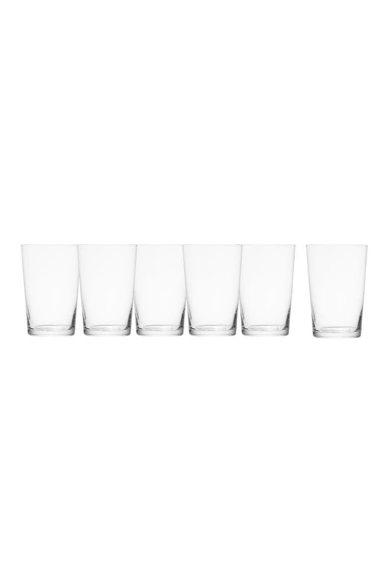 Basic Bar Set of 6 Soda/Beer Glasses, Main, color, CLEAR