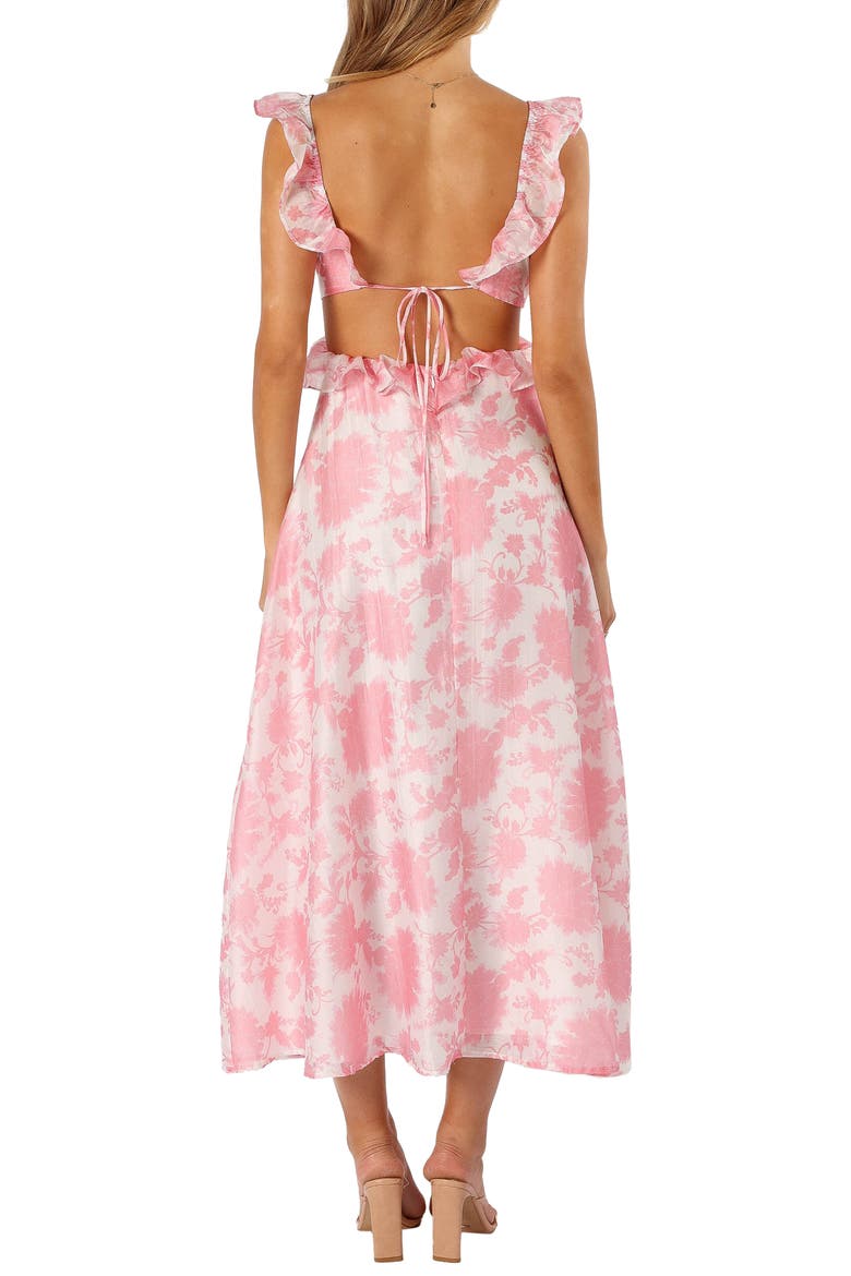 Rori Floral Ruffle Cutout Dress, Alternate, color, PINK FLORAL