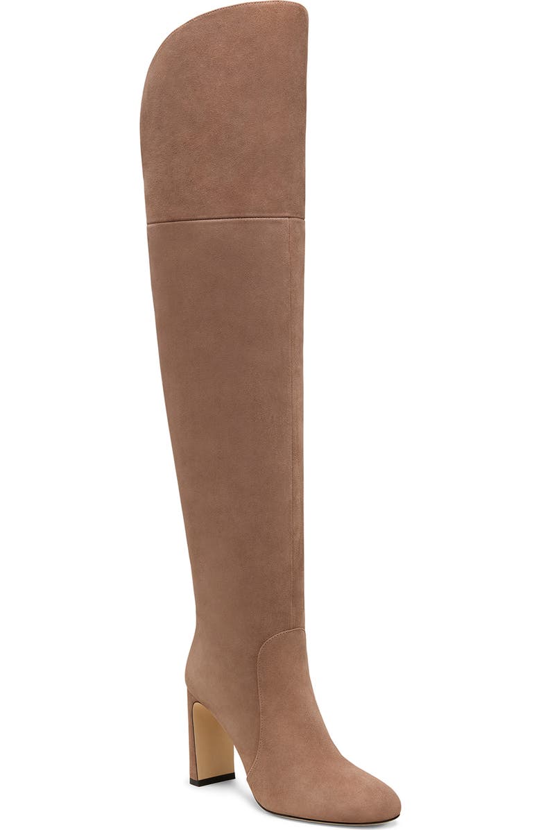 Stuart Weitzman Babette Over the Knee Tubo 85 Boot, Main, color, Taupe Suede