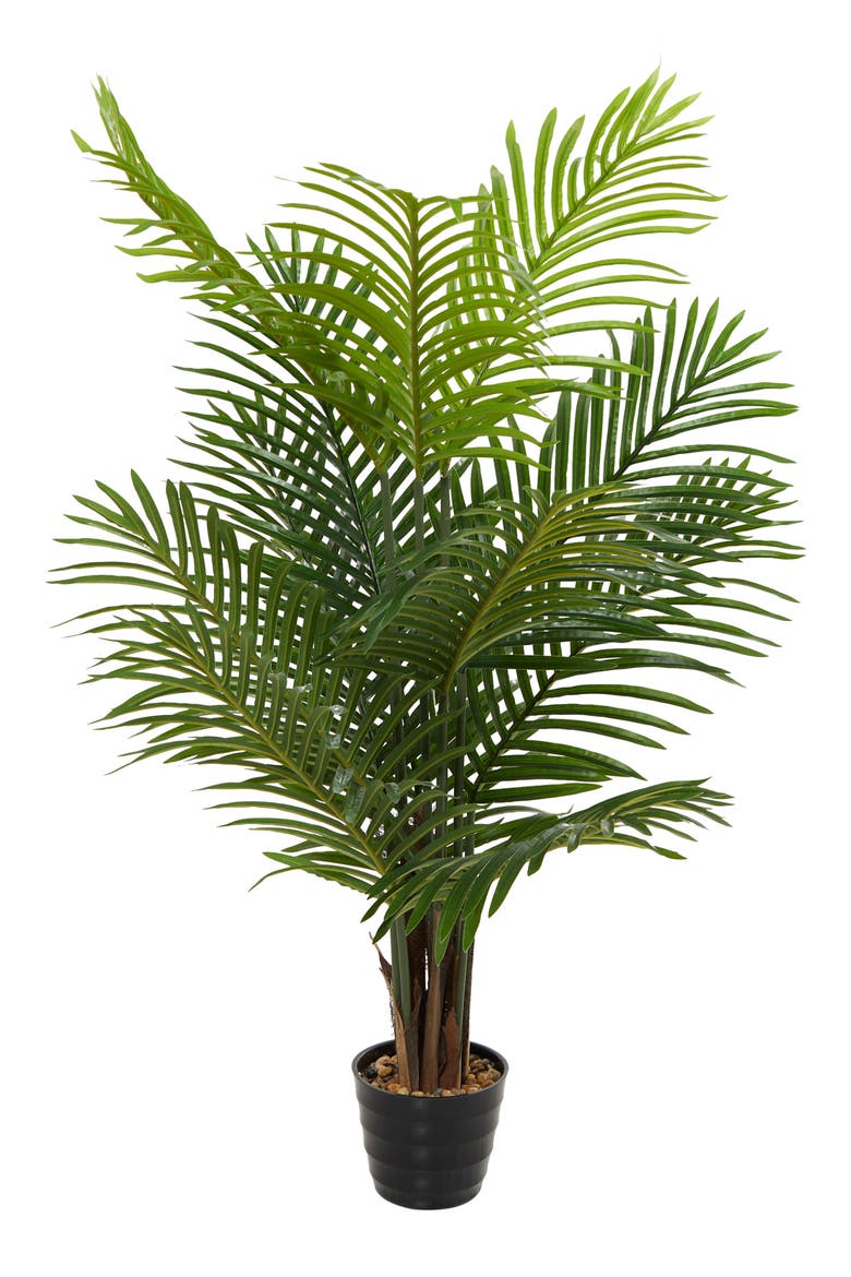 Green Faux Foliage Artificial Palm Tree, Alternate, color, GREEN