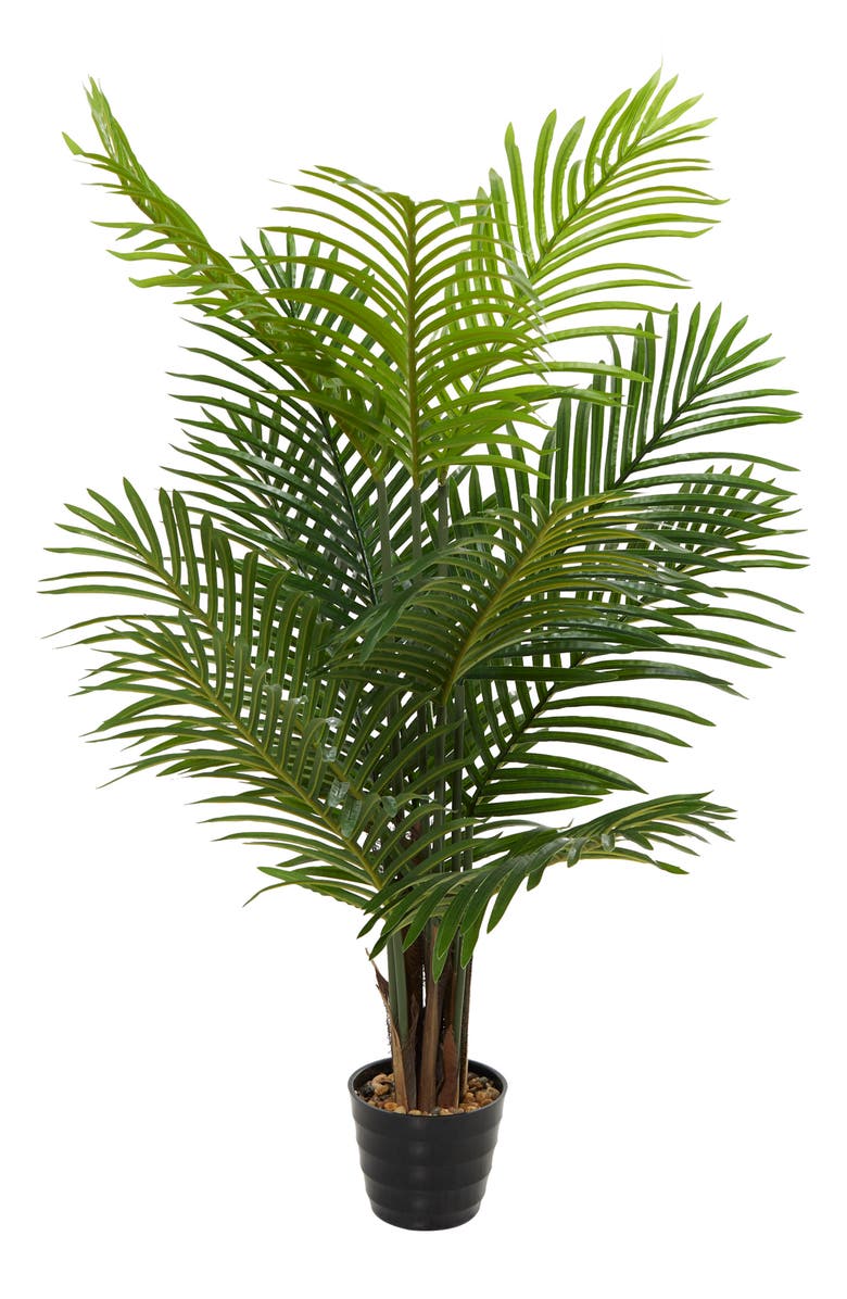 GINGER BIRCH STUDIO Green Faux Foliage Artificial Palm Tree, Alternate, color,