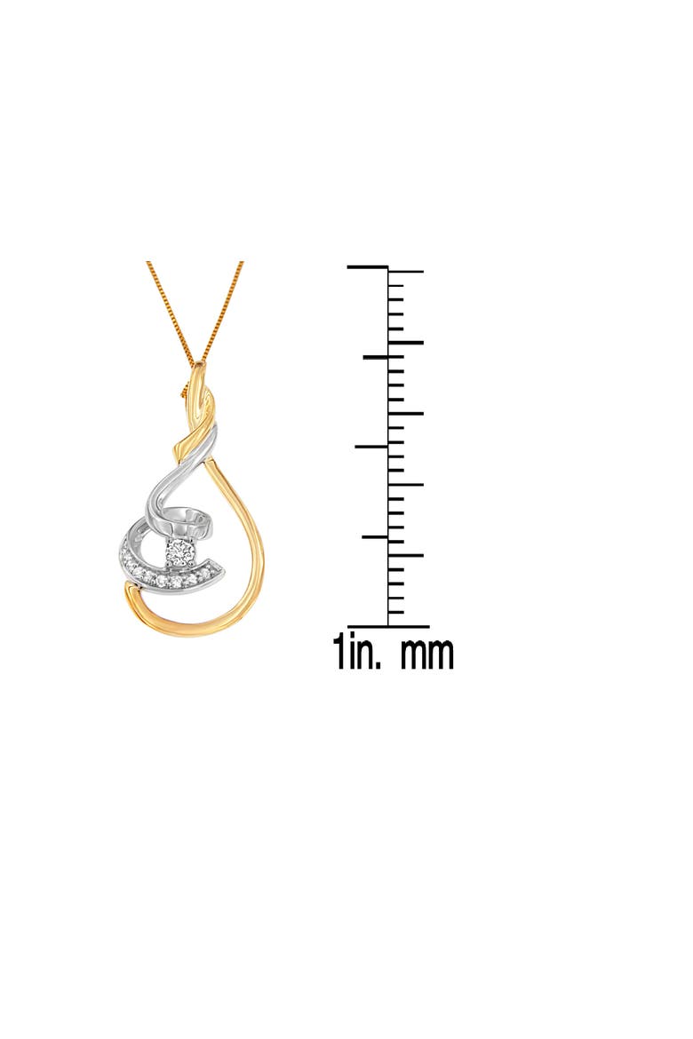 10K Two-Tone Yellow & White 1/6 Cttw Diamond Layered Spiral Pendant Necklace, Alternate, color, Yellow