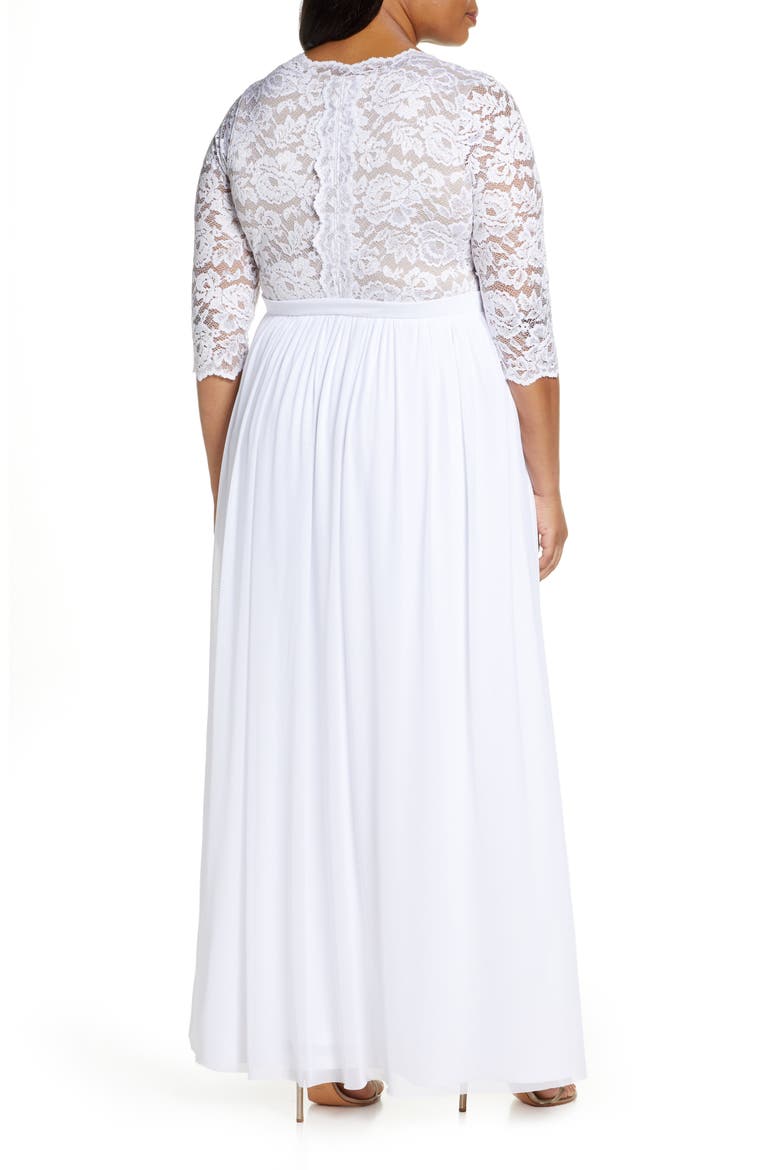 Everlasting Lace Pleated Dress, Alternate, color, WHITE