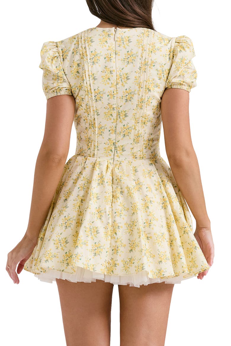 Imani Floral Minidress, Alternate, color, YELLOW FLORAL PRINT