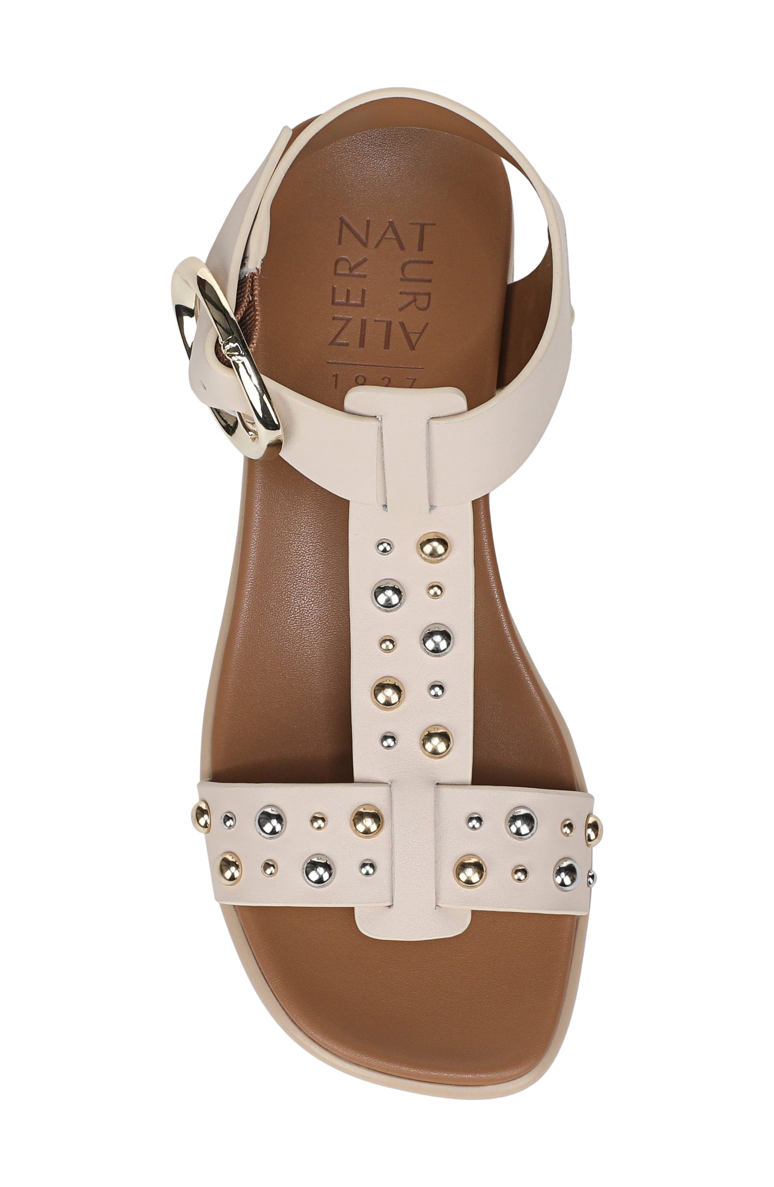 Naturalizer Brandy Stud Ankle Strap Sandal, Alternate, color, Ivory Mist