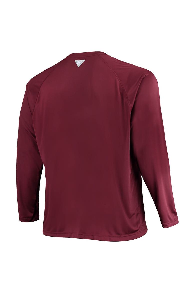 Men's Columbia Maroon Texas A&M Aggies Big & Tall Terminal Tackle Omni-Shade Long Sleeve Raglan T-Shirt, Alternate, color, Maroon
