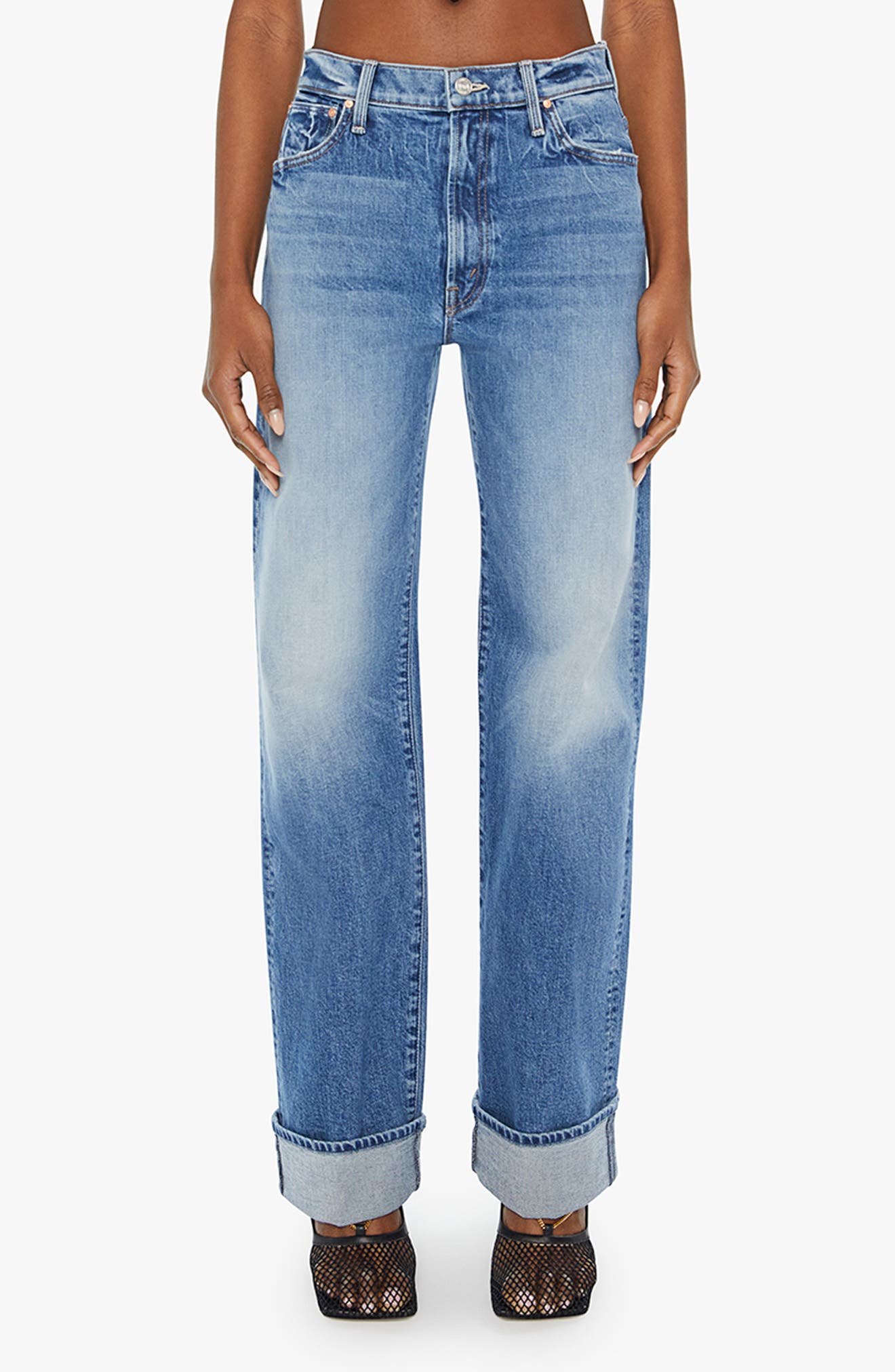 MOTHER The Dodger Skimp Cuffed Wide Leg Jeans