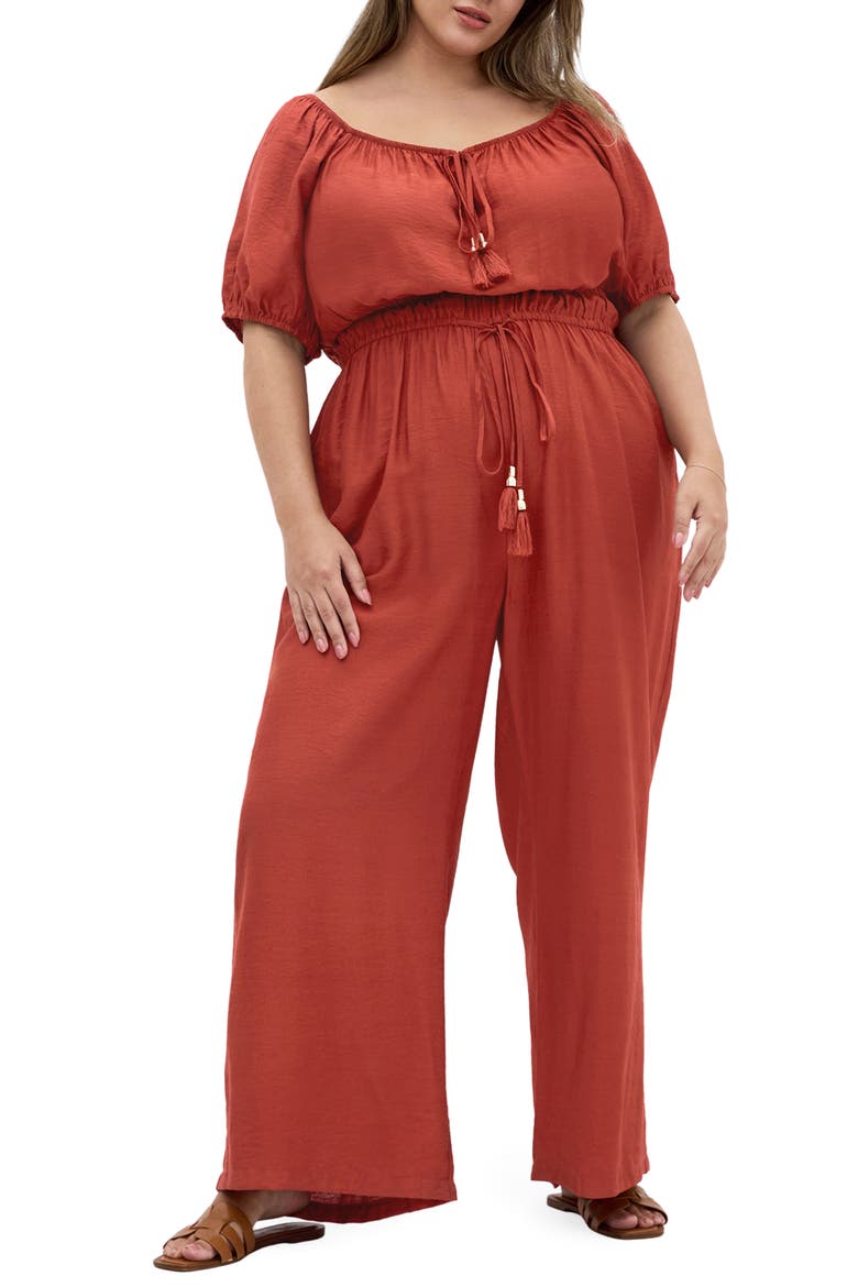 Erica Wide Leg Jumpsuit, Main, color, CINNAMON