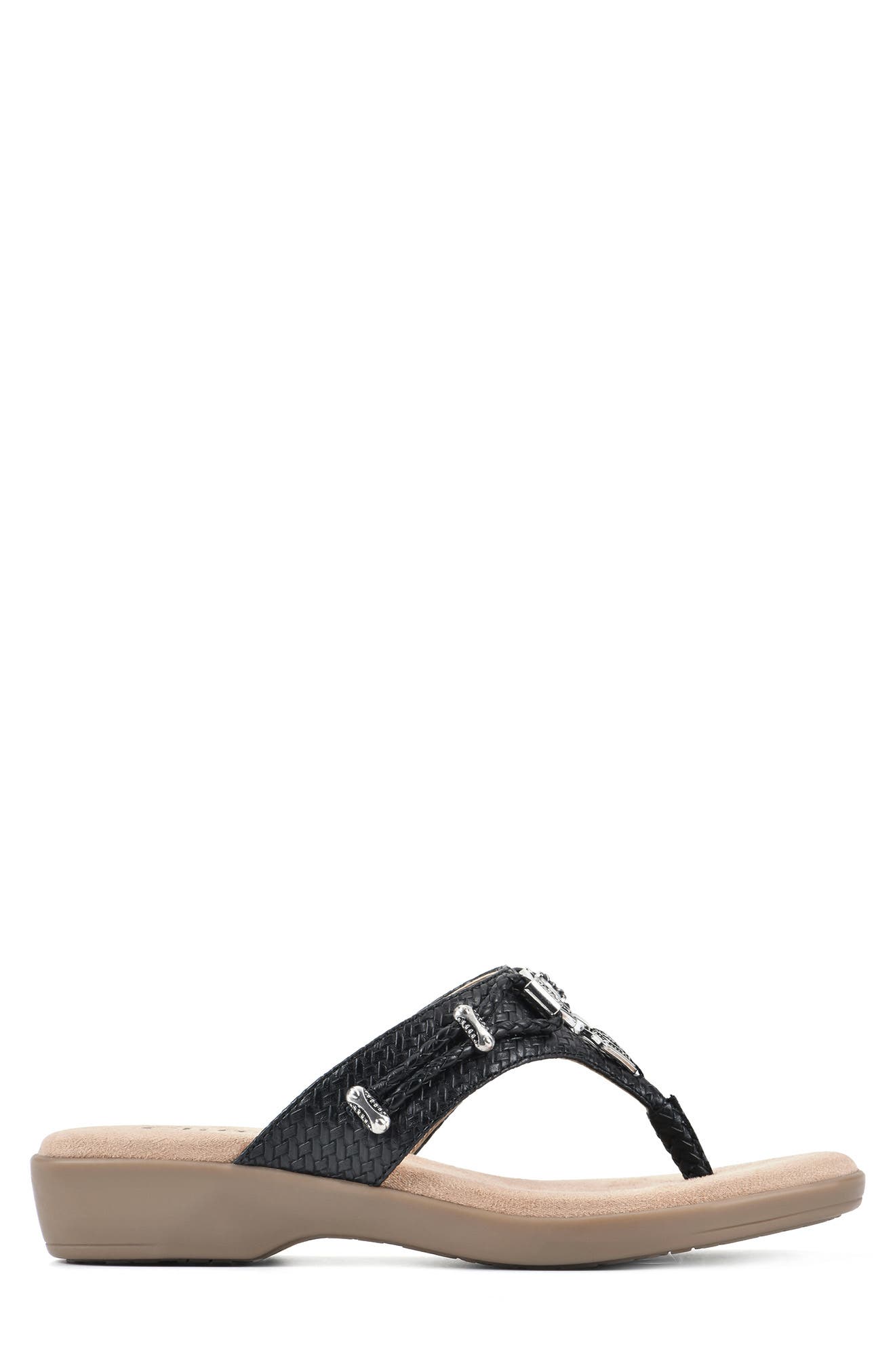 CLIFFS BY WHITE MOUNTAIN Bailee Sandal, Alternate, color, Black Woven