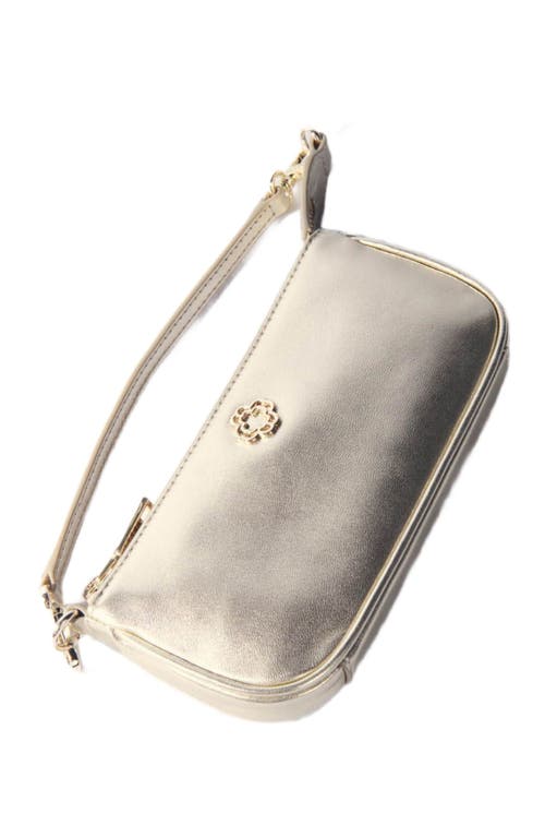 Maje Metallic Leather Sarah Clutch Bag In Gold